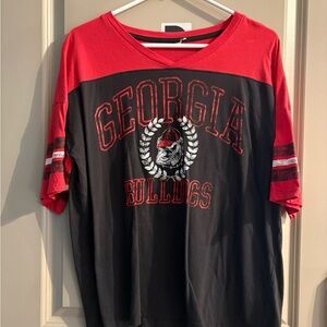 Hanes Red and Black Short Sleeve Tee